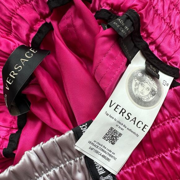 Versace Muay Thai Boxing Shorts Pink Silver Versace Medusa Patch 50 / L - Picture 8 of 16